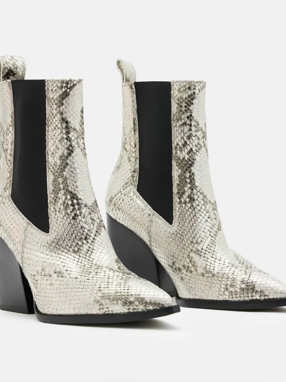 All Saints Metallic Snake Print Ria boot - Picture 10 of 12
